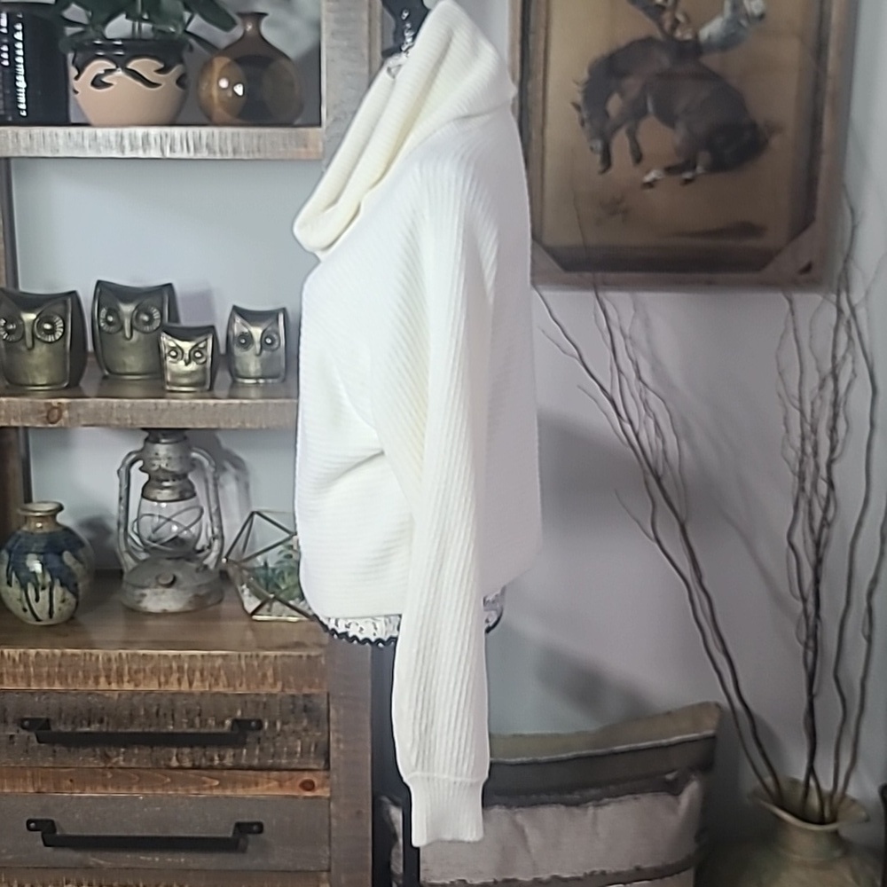 Rachel Zoe Ivory Cowl Neck Sweater Super Soft - Picture 6 of 9
